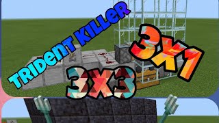 Trident Killer 3x1 y 3x3 Fácil Minecraft Bedrock Gaming Top [upl. by Ennael774]