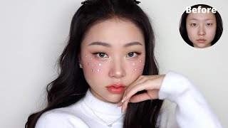 무쌍 메이크업 CHRISTMAS WINTER MAKEUP  MONOLID ASIAN EYE [upl. by Nnylatsirk]