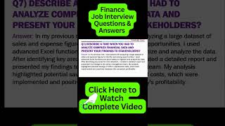 Common Job Interview Questions and Answers For Finance Job [upl. by Gilbertson]