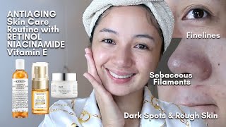 Antiaging skincare routine w Skintific GentleA Retinol amp Dear Klairs Freshly juiced Vitamin E Mask [upl. by Rramal]