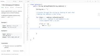 Leetcode Defanging an IP Address [upl. by Vardon]