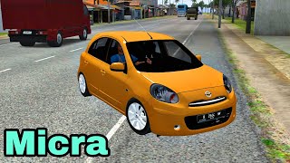 Nissan Micra Driving  Bussid Car Mod  Bus Simulator Indonesia Gameplay [upl. by Akenehs]