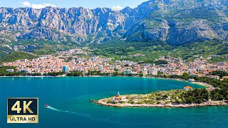 Makarska Croatia 🇭🇷 4K Makarska Riviera Walking Tour Beach Promenade and Old Town 2023 [upl. by Yenhpad]