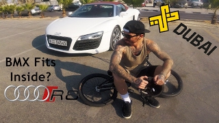 XDubai Skatepark Tour With a BMX In a Audi R8 [upl. by Soalokcin]