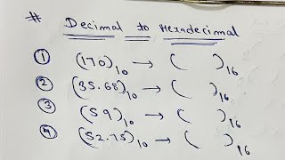 Decimal to Hexadecimal Conversion  Number System 2023 [upl. by Larkins]