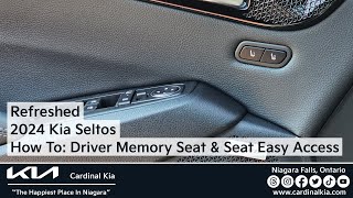 Refreshed 2024 Kia Seltos  How To Use Your Driver Memory Seat amp Seat Easy Access [upl. by Milissa22]