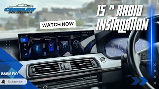 The Spectacular BMW 15 inch Android Radio BMW F10F11 installation [upl. by Ahs945]