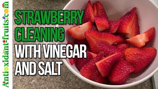 🍓 Strawberry Cleaning with Vinegar and Salt TikTok 🍓  Antioxidantfruits [upl. by Ackler299]