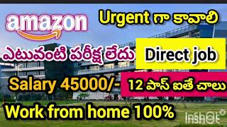 Amazon Work from Home Job  Job in Hyderabad  WHF Jobs  Remote Jobs  Part Time Jobs [upl. by Novi]