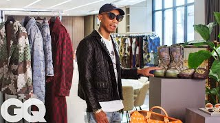 Pharrell Shows Off His Louis Vuitton SS24 Collection Essentials  GQ [upl. by Ailati]