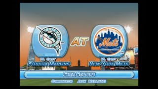 MLB Power Pros Wii Florida Marlins Season Game 160 FLA  NYM [upl. by Apicella198]