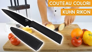 Test de découpe couteau Colori Kuhn Rikon  Couteauxduchef [upl. by Einnel]