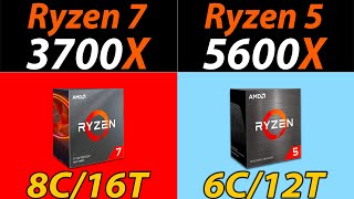 Ryzen 7 3700X Vs Ryzen 5 5600X  8 Cores Vs 6 Cores  How Much Performance Difference [upl. by Yaakov]