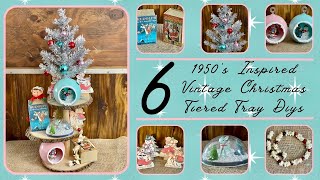 6 Easy Vintage Christmas Tiered Tray DIYs [upl. by Aidam]