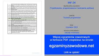 Egzamin zawodowy zasady oceniania INF04 czerwiec 2021 [upl. by Kawasaki612]