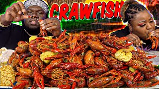 EXTRA SPICY LOUISIANA CRAWFISH BOIL AT HOME  HASHTAG THE CANNONS  MUKBANG EATING SHOW [upl. by Driskill]