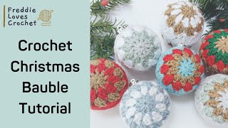 Crochet Christmas Bauble Tutorial  Quick and Easy [upl. by Lagiba]