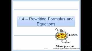 14  Rewriting Formulas and Equations [upl. by Weeks]