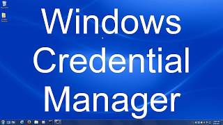 Windows Credential Manager [upl. by Notlek]