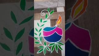 Easy rangoli designs ♥️ art rangoli shorts beginners bkgpaints [upl. by Eillam]