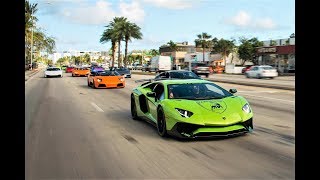 BullFest 2018 Lamborghini VS Lamborghini 100 Lambos BLASTING from Lamborghini Miami [upl. by Adav]