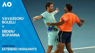 BolelliVavassori v BopannaEbden Extended Highlights  Australian Open 2024 Final [upl. by Boothe]