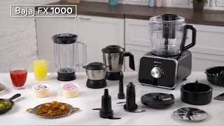 Bajaj FX 1000 DLX Food Processor Demo Video [upl. by Mattheus]