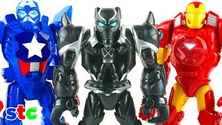 Playskool Heroes Mega Armadura de Black Panther  Mech Armor Pantera Negra [upl. by Leuas]