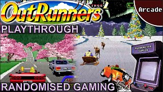 Out Runners  Arcade  Playthrough all routes cars amp endings 2 player race amp jingle bells song [upl. by Hebbe802]