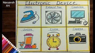 Electronic Devices drawing step by stepHow to draw Electronic Devices easily [upl. by Vershen]