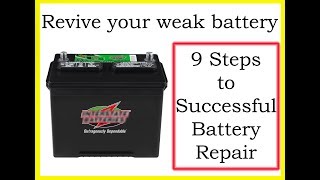 Restore deep cycle lead acid battery Revive dead sulphated RV car marine batteries [upl. by Zarla]