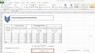 Video Tutorial ChiQuadratTest mit Microsoft Excel 2010 [upl. by Lefton]