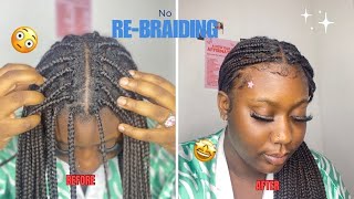 How To Refresh Knotless Braids and Box Braids Any Sizes [upl. by Euhsoj]