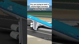 Trying to land in Infinite flight simulator aviation infiniteflightsimulator memes [upl. by Zima]