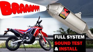 CRF 300 RallyL Akrapovič Full Exhaust Sound Test vs Stock amp Install Cold StartFlyby [upl. by Pals841]