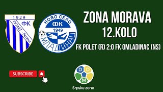 Zona Morava 12 Kolo FK Polet R 20 FK Omladinac NS [upl. by Lleznov370]