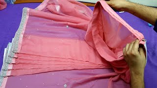 Saree stitching with plates complete process [upl. by Aicat]