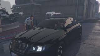 GTA V Michael auguring the security guard rainy day evening [upl. by Repohtsirhc89]