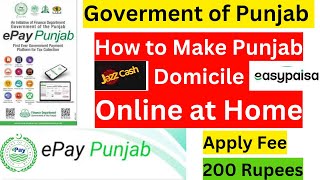 How to Make Punjab Domicile Online at Home How to Apply for Domicile Via ePay Punjab [upl. by Ahsiem]