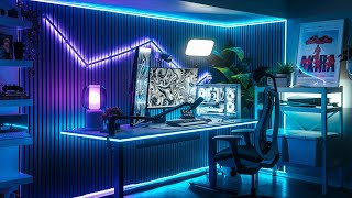 Building The Ultimate Gaming Desk Setup  Full DIY Makeover [upl. by Azile903]