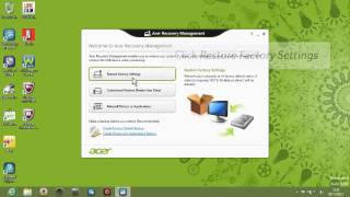 Windows 8  Using Acer Recovery Management to restore [upl. by Kask]