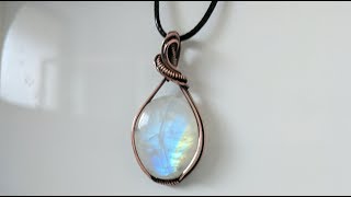 Wire Wrapped Side Swept Elegant Pendant Tutorial Beginner [upl. by Losiram]