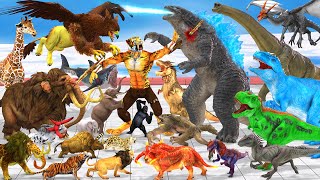 EPIC SABER TOOTH DEATHRUN The Toughest of All Animals Dinosaurs Godzilla Fight Animal Revolt Battle [upl. by Anim]