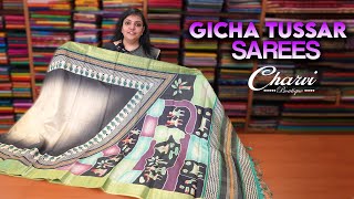 Gicha Tussar Sarees🥻 Charvi Boutique  WhatsApp 9791903019 amp 7358097969 [upl. by Nauj]