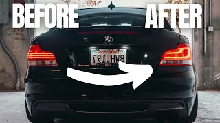 BMW 135i E82 LCI TAIL LIGHTS UPGRADE FACELIFT CONVERSION [upl. by Dyna772]