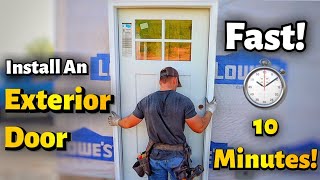 How To Install An Exterior Door In 10 Minutes  Beginners Guide [upl. by Danyelle]