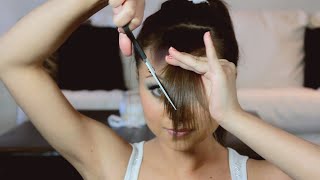 How to Cut Perfect Side Swept Bangs at Home [upl. by Norehc]