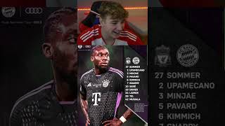 FC Bayern Aufstellung vs Liverpool FC [upl. by Caspar]