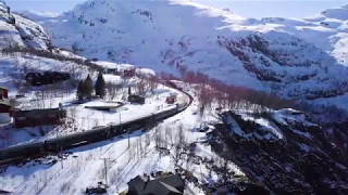 Norway Flåmsbanen  Vatnahalsen  Ski amp Train Randonee Drone 4K DJI Mavic Pro [upl. by Neils536]