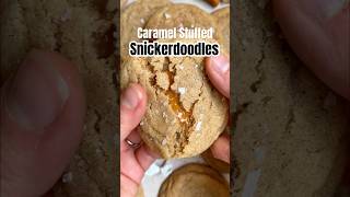 Easy Caramel Stuffed Snickerdoodles Recipe cookies baking [upl. by Elleinet]